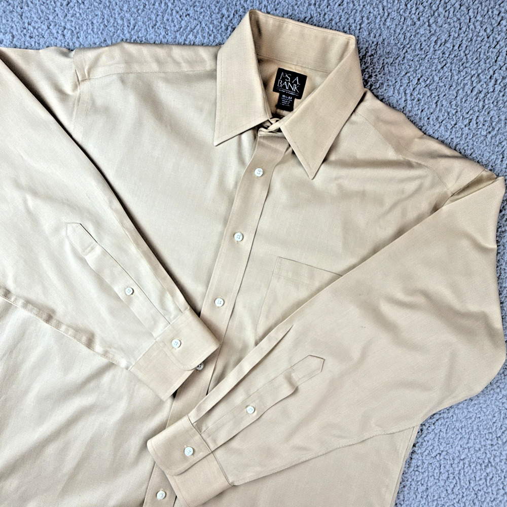 Jos. A. Bank Men's 15 1/2 - 33 Travelers Collection Dress Shirt Button Yellow